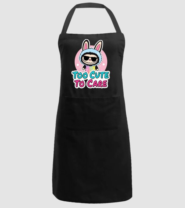 Too cute to care model negru pe tricou
