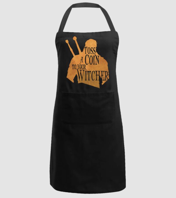 Toss a Coin to your Witcher model negru pe tricou