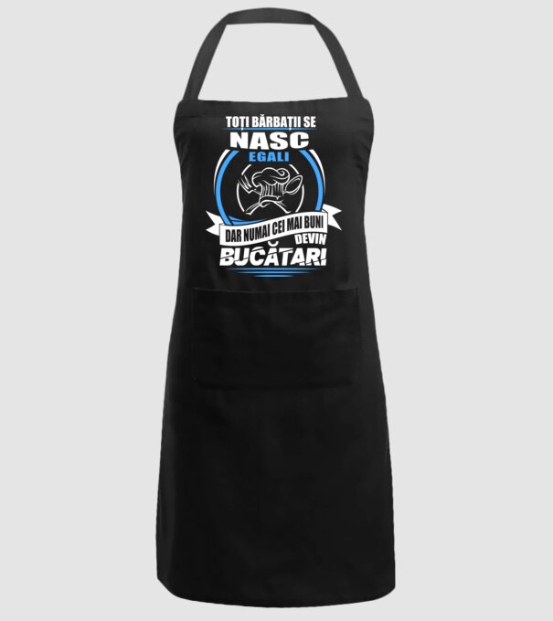 Toți bărbații se nasc egali bucătari model negru pe tricou