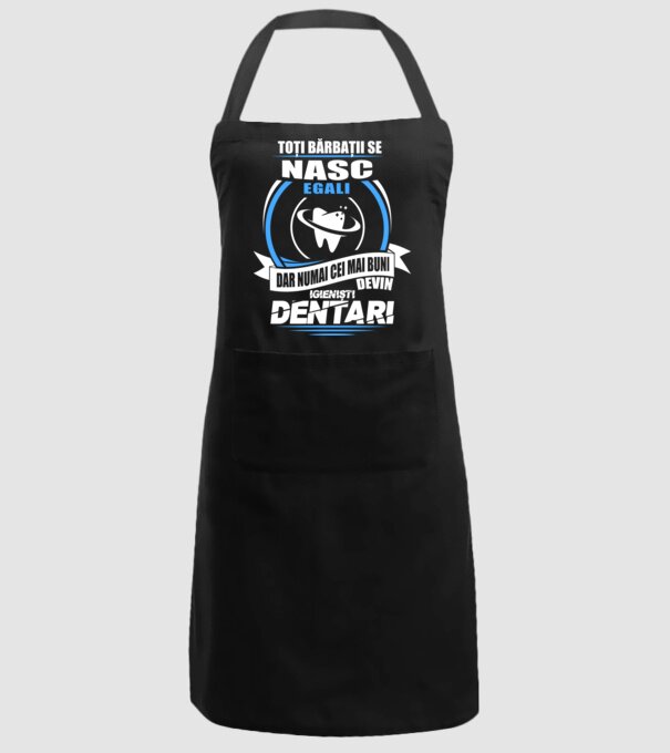 Toți bărbații se nasc egali igieniști dentari model negru pe tricou