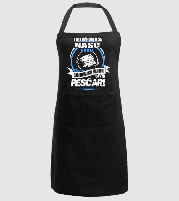 Toți bărbații se nasc egali pescari model negru pe tricou