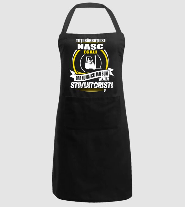 Toți bărbații se nasc egali stivuitoriști model negru pe tricou