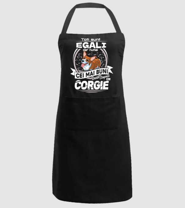 Toți sunt egali, dar numai cei mai buni devin stăpâni de corgie lght model negru pe tricou
