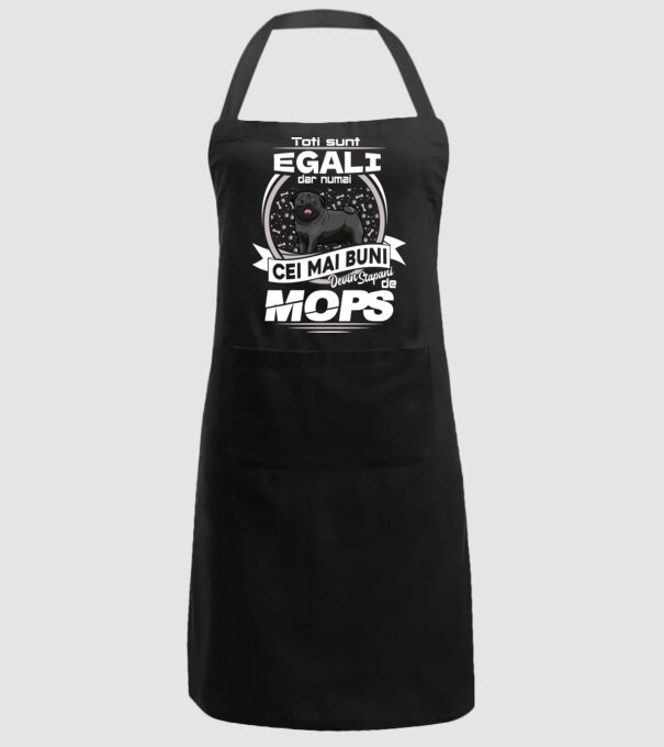 Toți sunt egali, dar numai cei mai buni devin stăpâni de mops lght model negru pe tricou