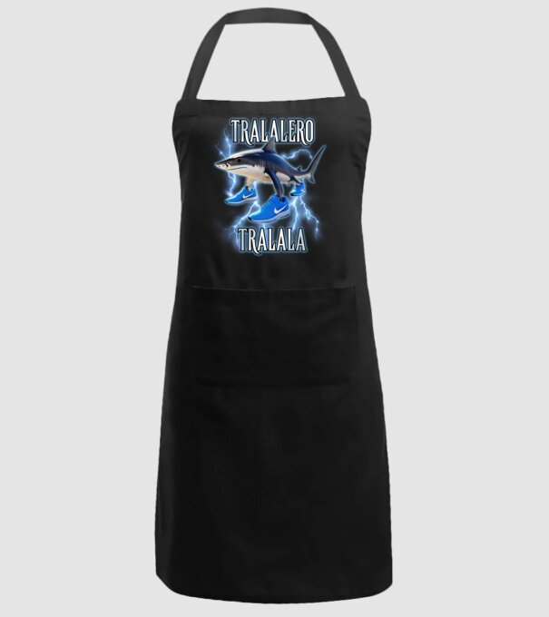 Tralalero Tralala model negru pe tricou