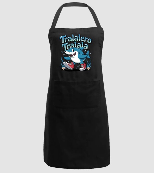 Tralalero Tralala drăguț model negru pe tricou