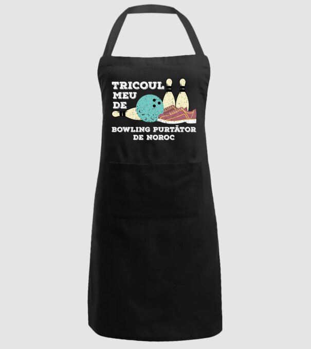 tricoul meu de bowling purtător de noroc model negru pe tricou