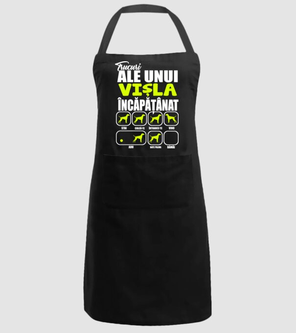 trucuri ale unui vișla încăpățânat stai, culcă-te, întoarce-te, vino, adu, bate palma, rămâi model negru pe tricou