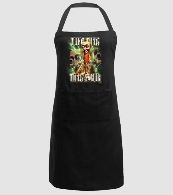 Tung Tung Tung Sahur model negru pe tricou
