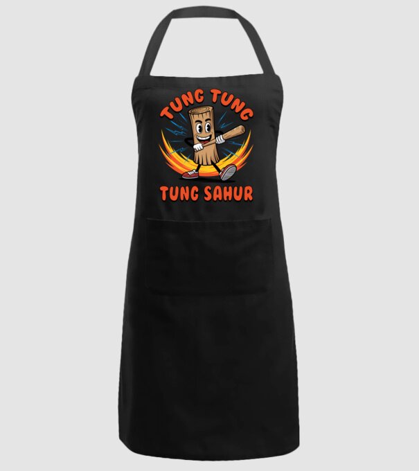 Tung Tung Tung Sahur drăguț model negru pe tricou