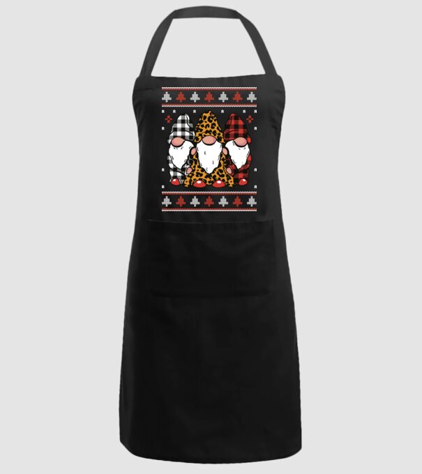 Ugly sweater gnomes model negru pe tricou