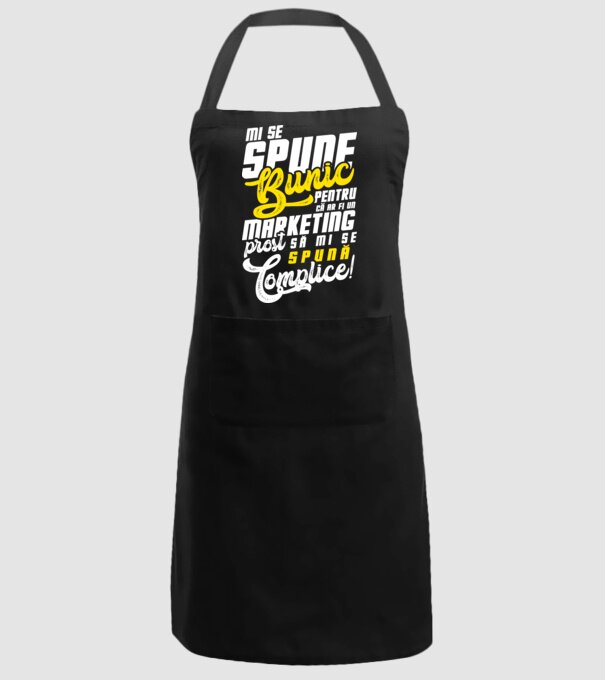 Mi se spune: bunic pentru că ar fi un marketing prost să mi se spună complice! model negru pe tricou