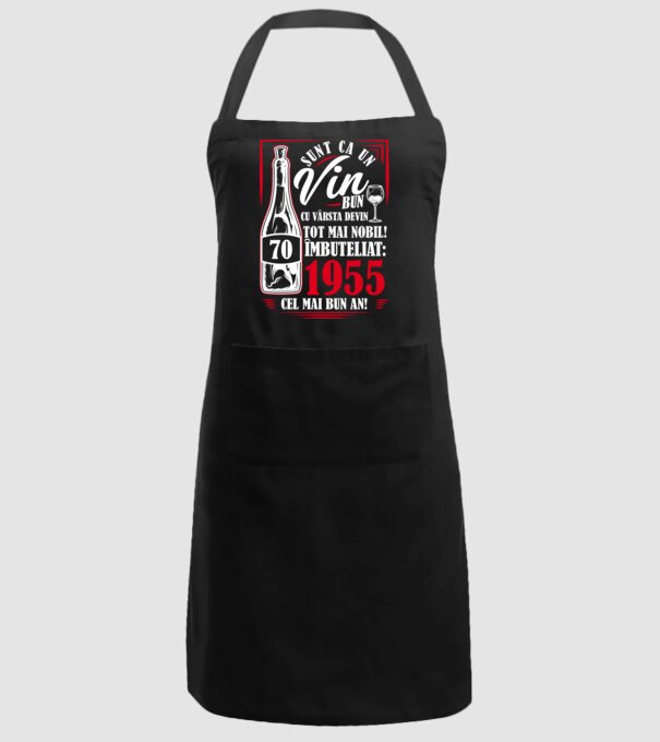 Un Vin Bun 1955 - Negru model negru pe tricou