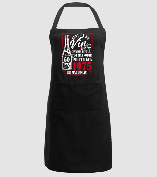 Un Vin Bun 1975 - Negru model negru pe tricou