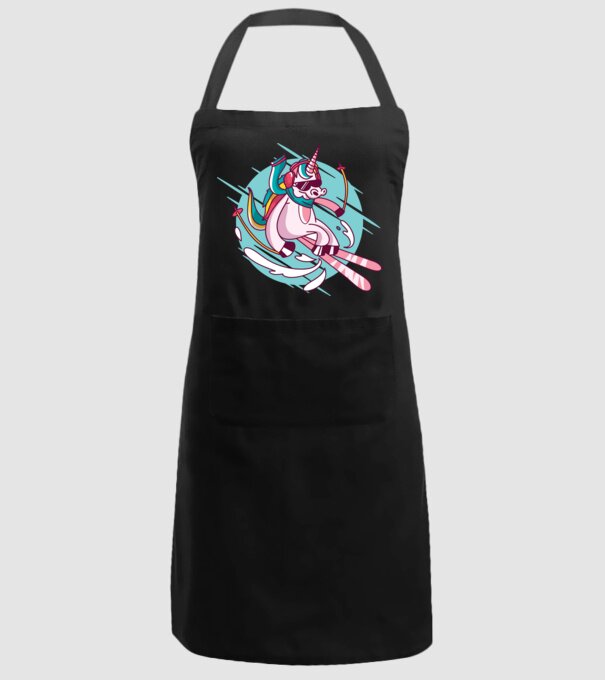 Unicorn ski model negru pe tricou