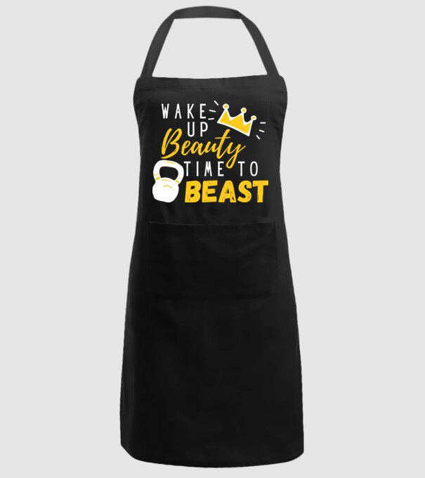 Wake Up Beauty Time To Beast model negru pe tricou