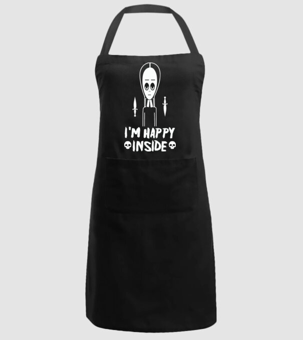 WEDNESDAY Happy inside model negru pe tricou