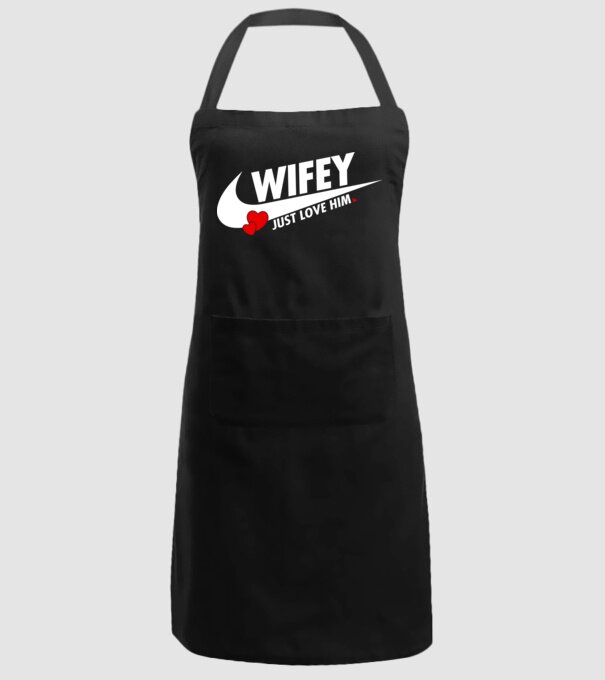 Wifey Just love him alb model negru pe tricou