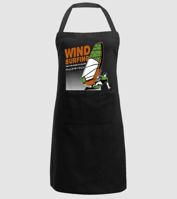 Wind Surf model negru pe tricou
