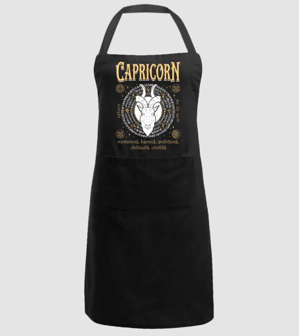 Zodiac femeie CAPRICORN golden model negru pe tricou