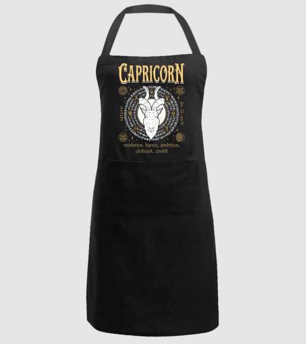 Zodiac bărbat CAPRICORN golden model negru pe tricou