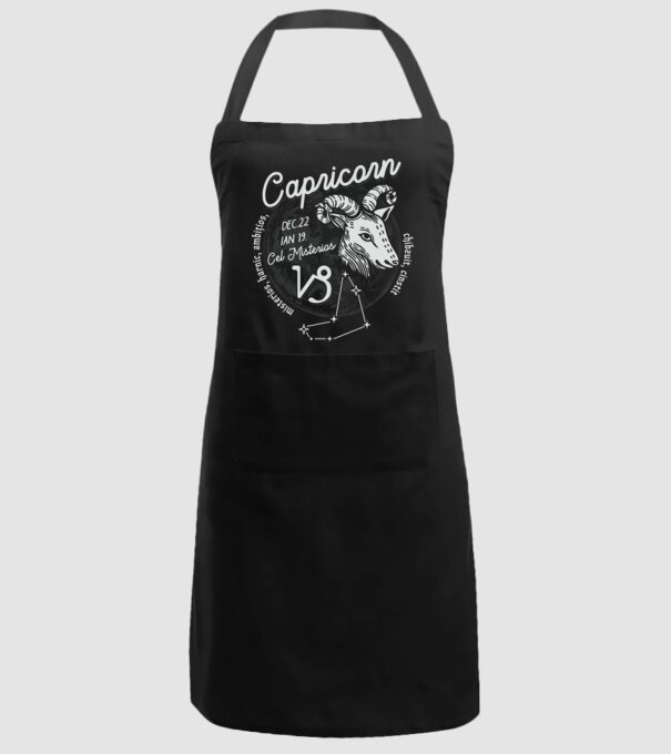 Zodiac bărbat CAPRICORN retro model negru pe tricou