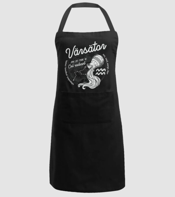 Zodiac bărbat VĂRSĂTOR retro model negru pe tricou