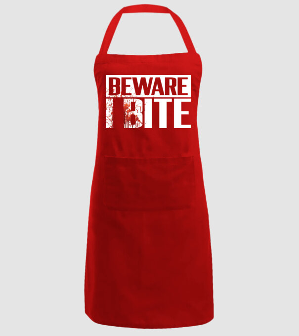 Beware i bite model roșu pe tricou