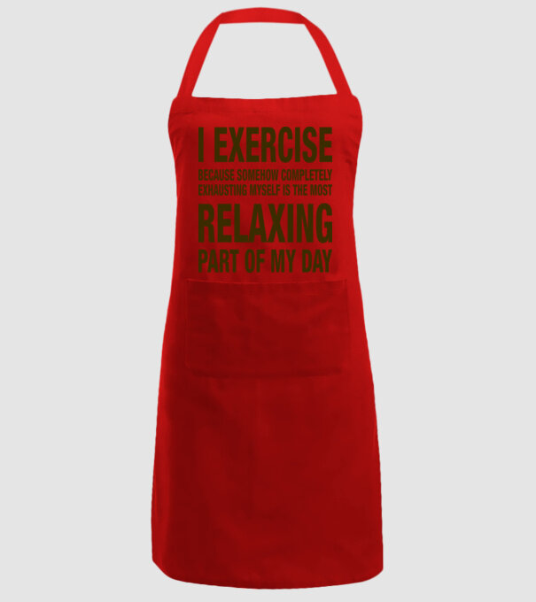I exercise because model roșu pe tricou