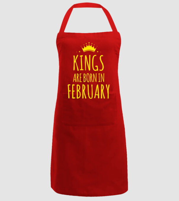 Kings are born in - February model roșu pe tricou