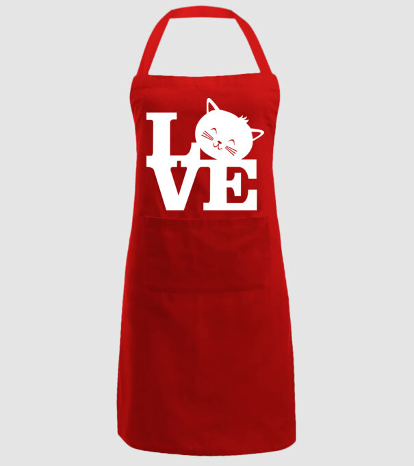 Love Pisică model roșu pe tricou