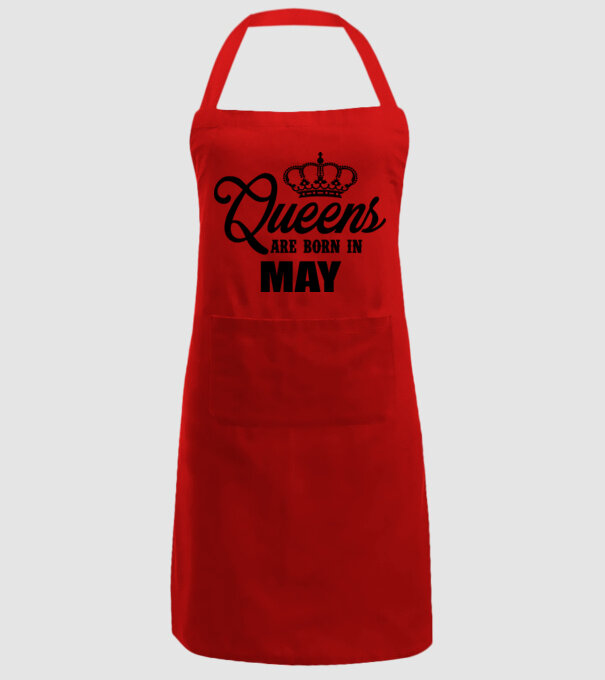Queens are born in - May model roșu pe tricou