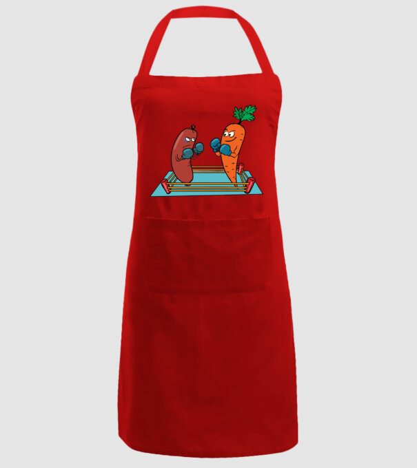 sausage vs carrot model roșu pe tricou