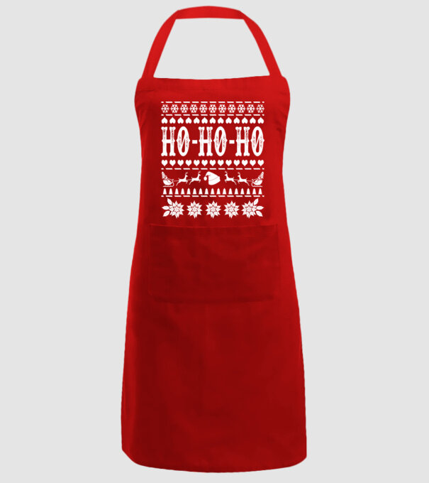 Ugly sweater hohoho model roșu pe tricou