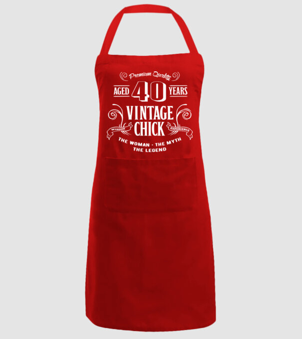 Vintage chick - 40 model roșu pe tricou