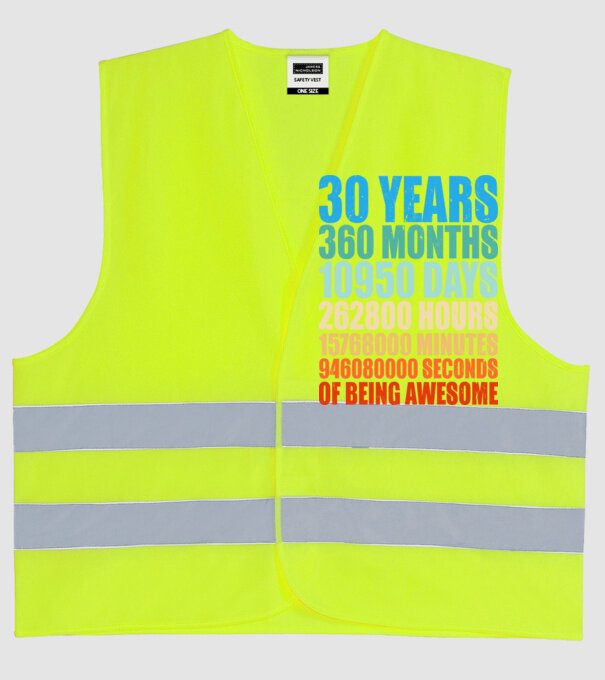30 years of being awesome model galben neon pe tricou