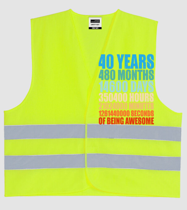 40 years of being awesome model galben neon pe tricou