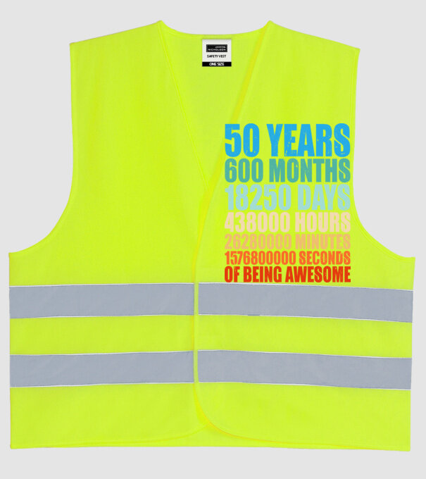 50 years of being awesome model galben neon pe tricou