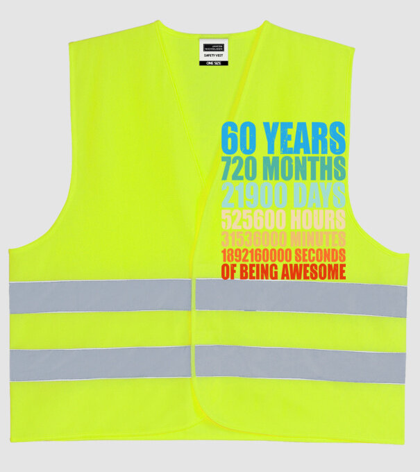 60 years of being awesome model galben neon pe tricou