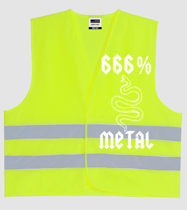 666 Metal model galben neon pe tricou