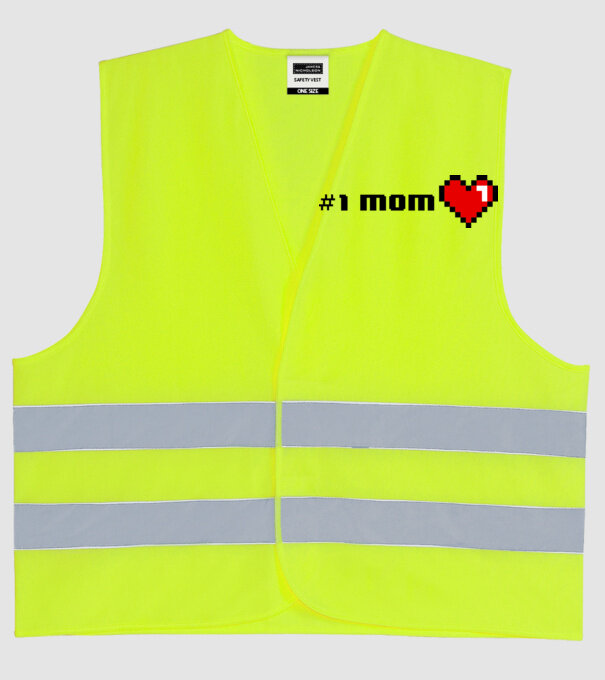 8bit mom number one model galben neon pe tricou