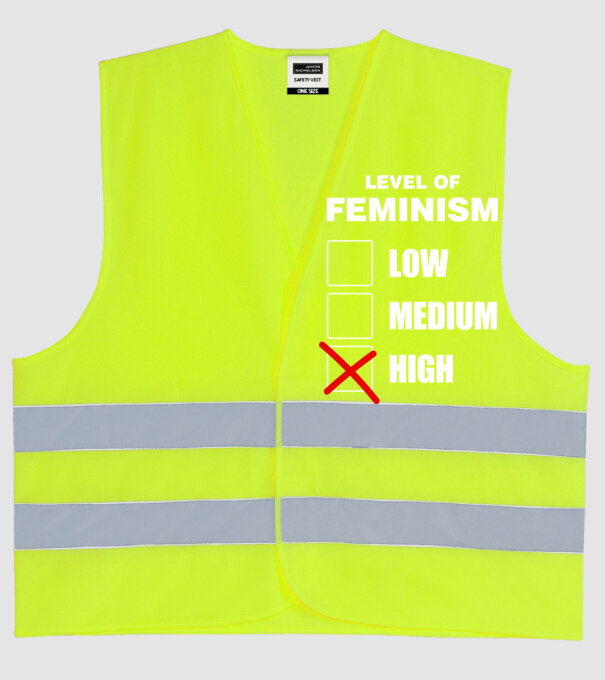 Nivelurile feminismului model galben neon pe tricou