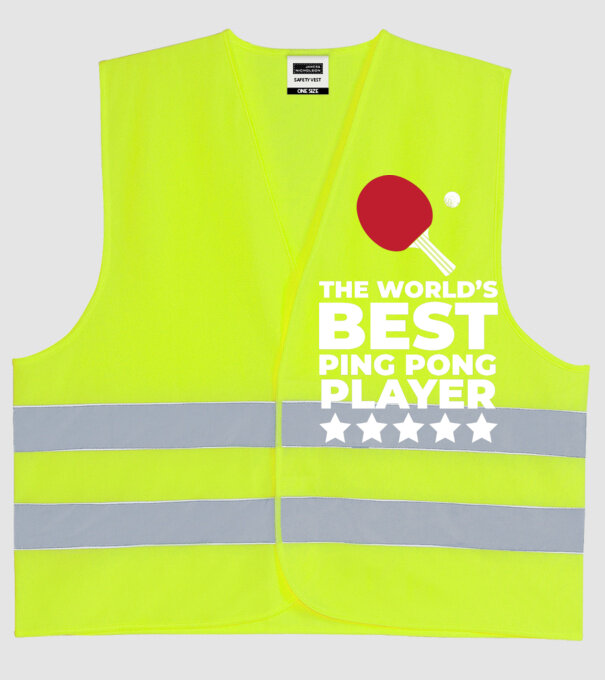 Cel mai bun jucător ping-pong engleză model galben neon pe tricou