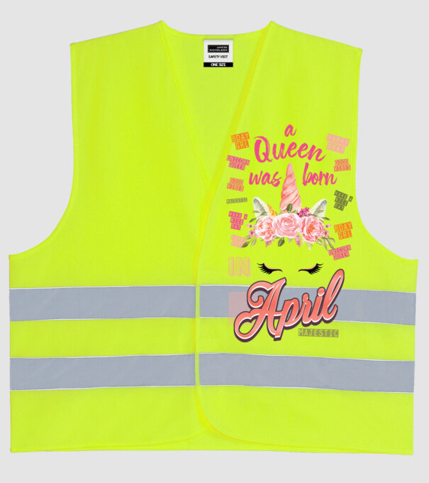 A queen was born in ÁPRILIS model galben neon pe tricou