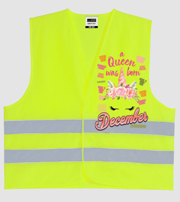 A queen was born in DECEMBER model galben neon pe tricou