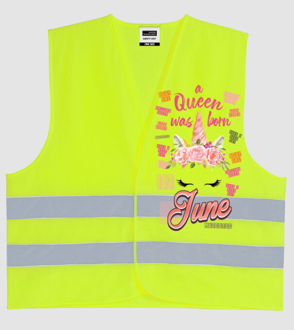 A queen was born in JÚNIUS model galben neon pe tricou