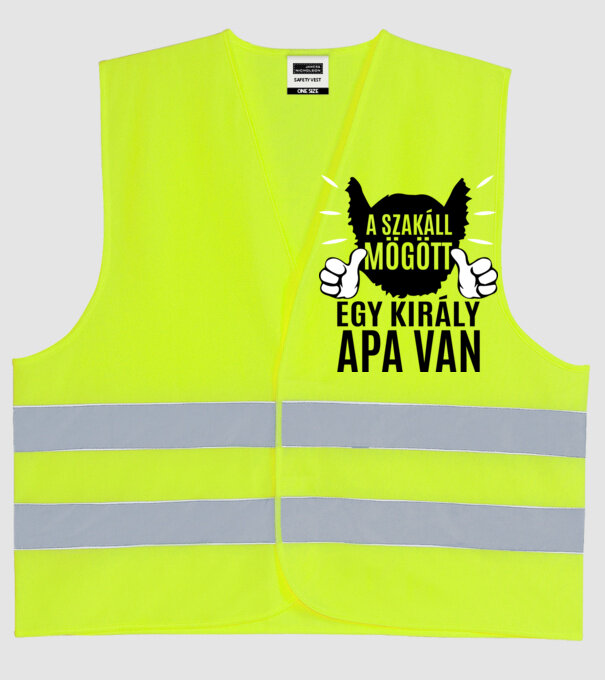 În spatele acestei bărbi se află un tată cool model galben neon pe tricou