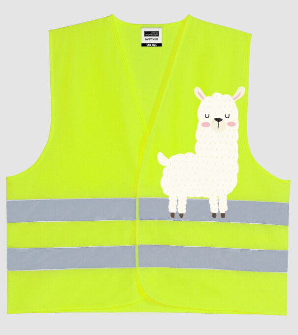 Alpaca model galben neon pe tricou