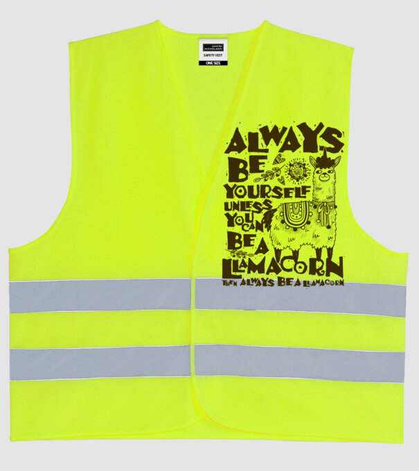 Always be a llamacorn model galben neon pe tricou