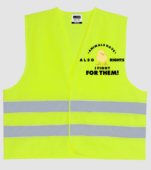 Animals also have rights model galben neon pe tricou